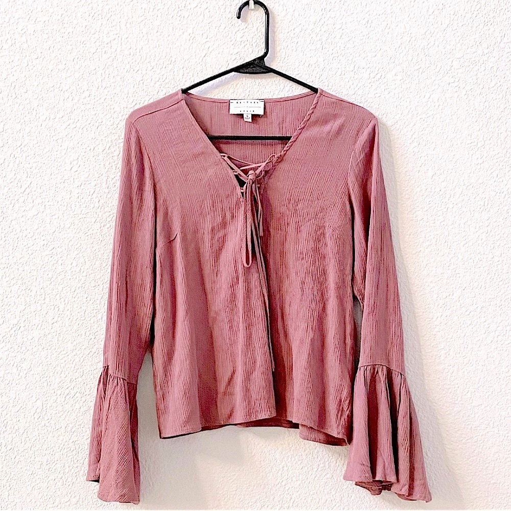Kendall + Kylie Light Pink Criss Cross Shirt